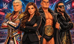 Cody Rodhes Stephanie McMahon e con Gunthe e Seth