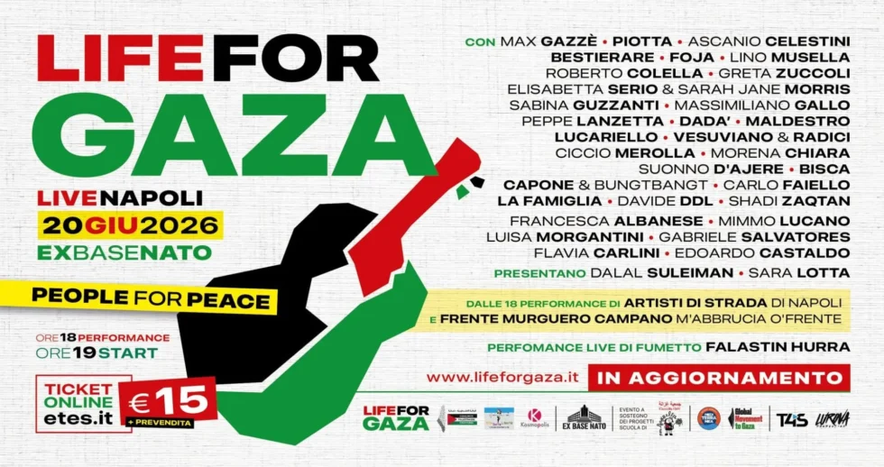 Life for Gaza People for Peace il 20 giugno a Napoli