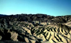 Death valley, ,zabriskie point,badlands panview at rise